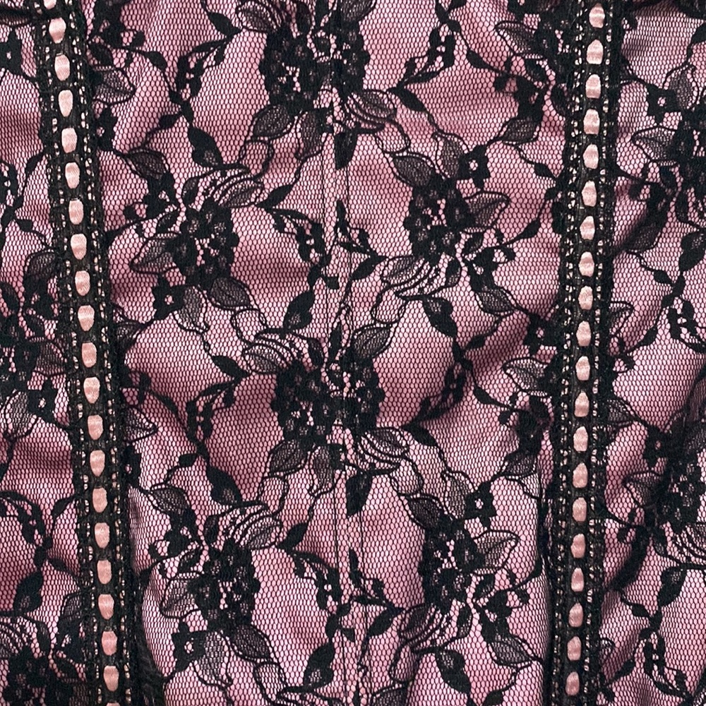 Hanky Panky - Pink with Black lace Corset - Size 8 - Picture 3 of 8